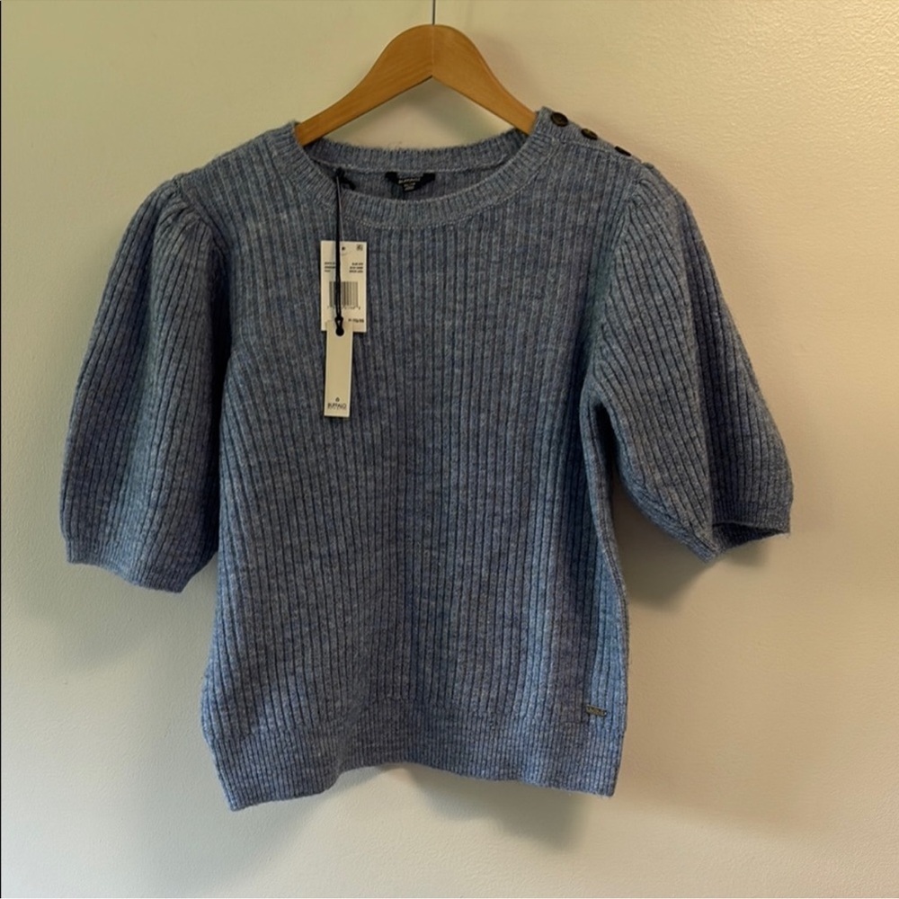 🩷Buffalo David Bitton Heather Blue Sweater short sleeve sz XL NWT